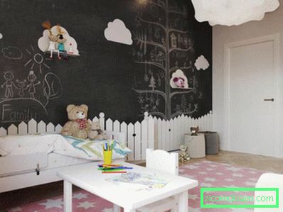 Grifelnaya stěna v dětském pokoji