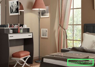 Obývací stolek v ložnici - fotka světlých příkladů ve